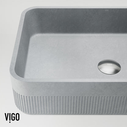 Cypress Rectangular Concreto Stone™ Composite Vessel Bathroom Sink