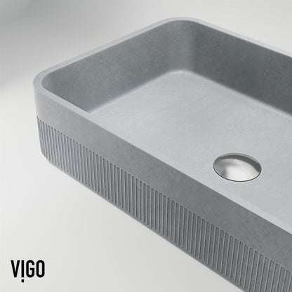 Cypress Rectangular Concreto Stone™ Composite Vessel Bathroom Sink