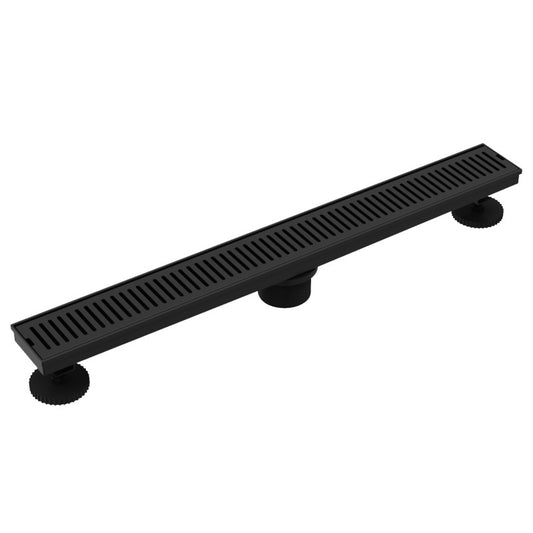 Elan Linear Shower Floor Drain in Matte Black