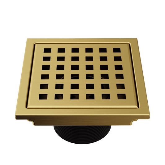 Elan Square Shower Floor Drain in Brushed Gold