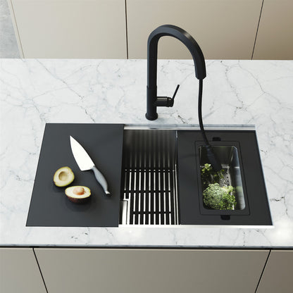 Hampton 32" Stainless Steel Undermount Kitchen Sink with Workstation