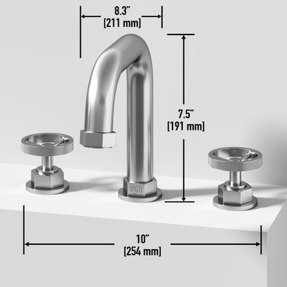 Hart Wheel 8" Widespread Bathroom Lavatory Faucet