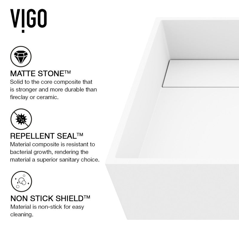 Montauk Rectangular Matte Stone™ Vessel Bathroom Sink