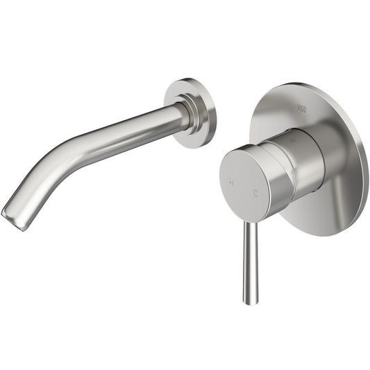 Olus Wall Mounted Bathroom Lavatory Faucet in Solid Brass