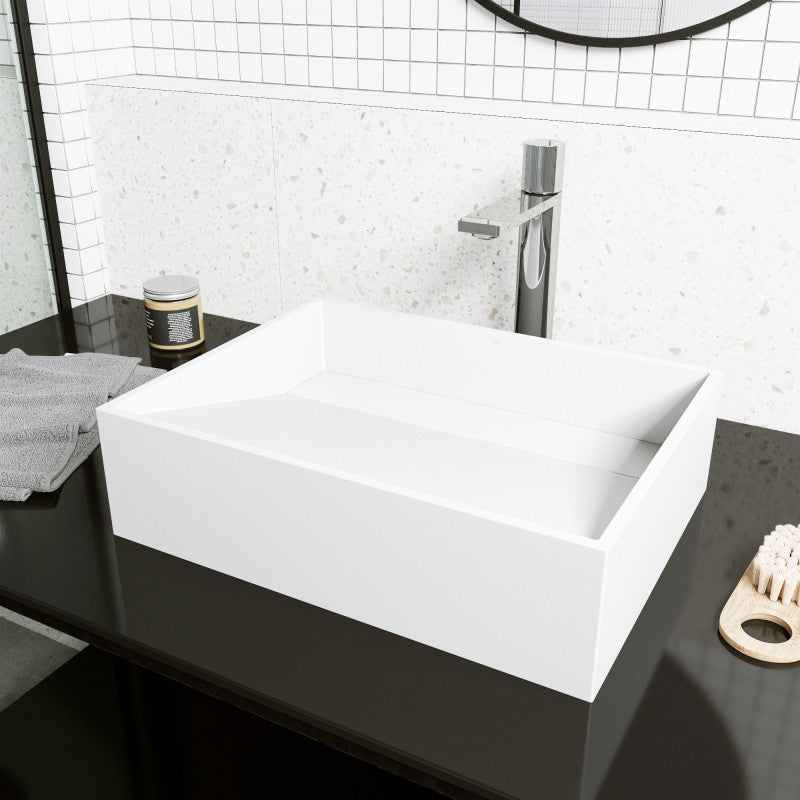 Starr Rectangular Matte Stone™ Vessel Bathroom Sink