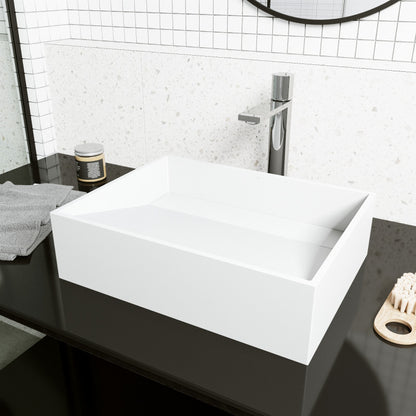 Starr Rectangular Matte Stone™ Vessel Bathroom Sink