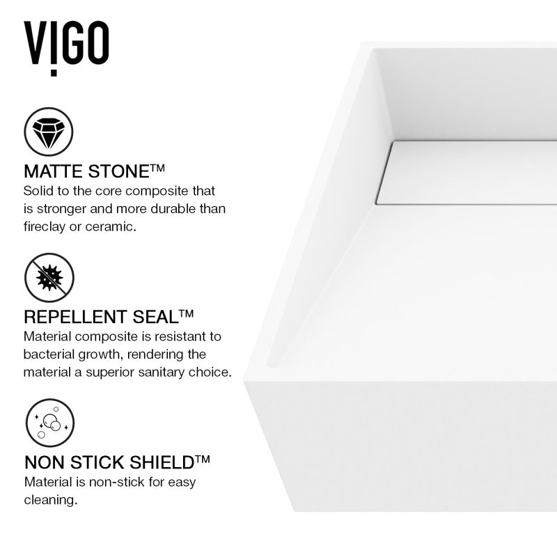 Starr Rectangular Matte Stone™ Vessel Bathroom Sink