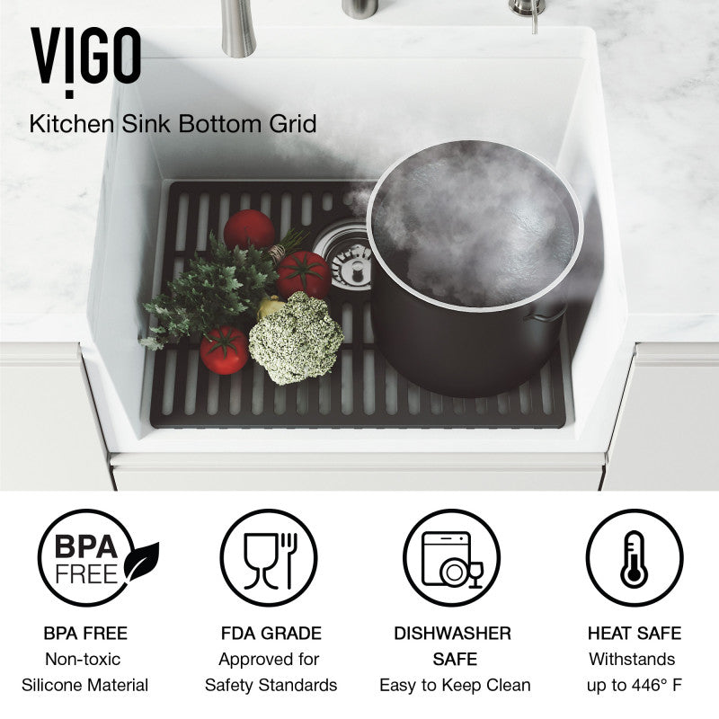 VIGO Silicone Kitchen Sink Grid for Single Basin Sink