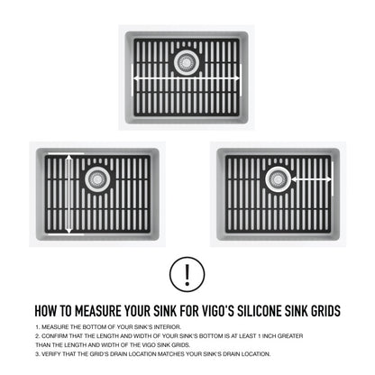 VIGO Silicone Kitchen Sink Grid for Single Basin Sink