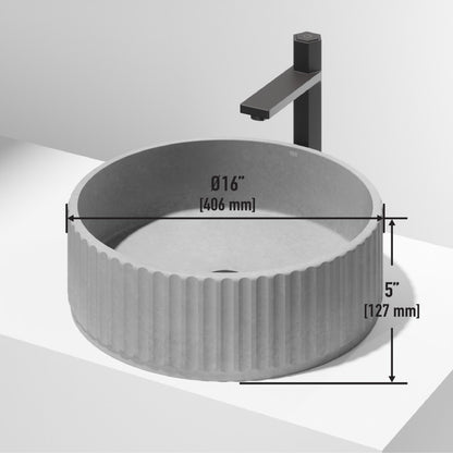 Windsor Round Concreto Stone™ Composite Vessel Bathroom Sink