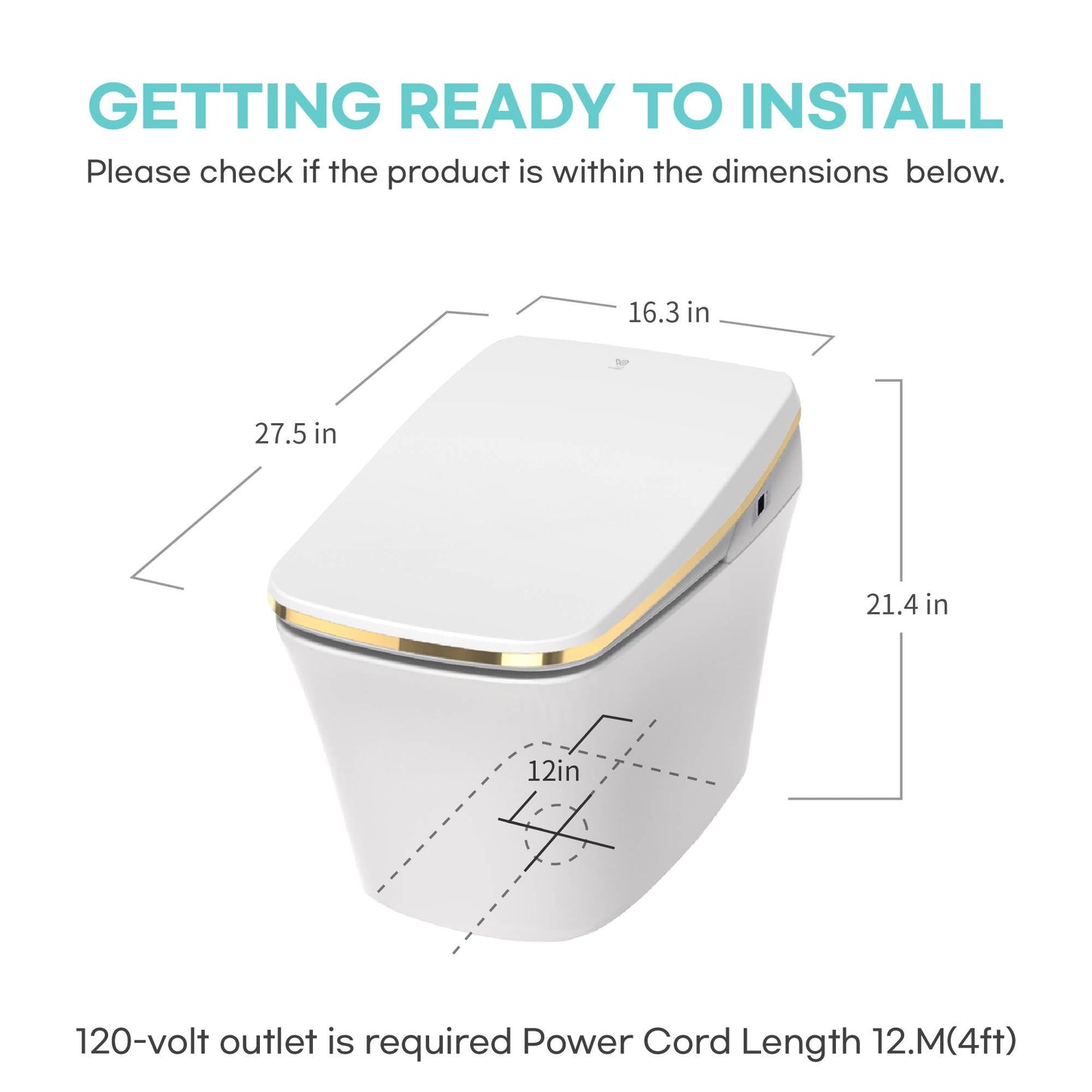 VOVO TCB-9100GA Smart Bidet Toilet Gold