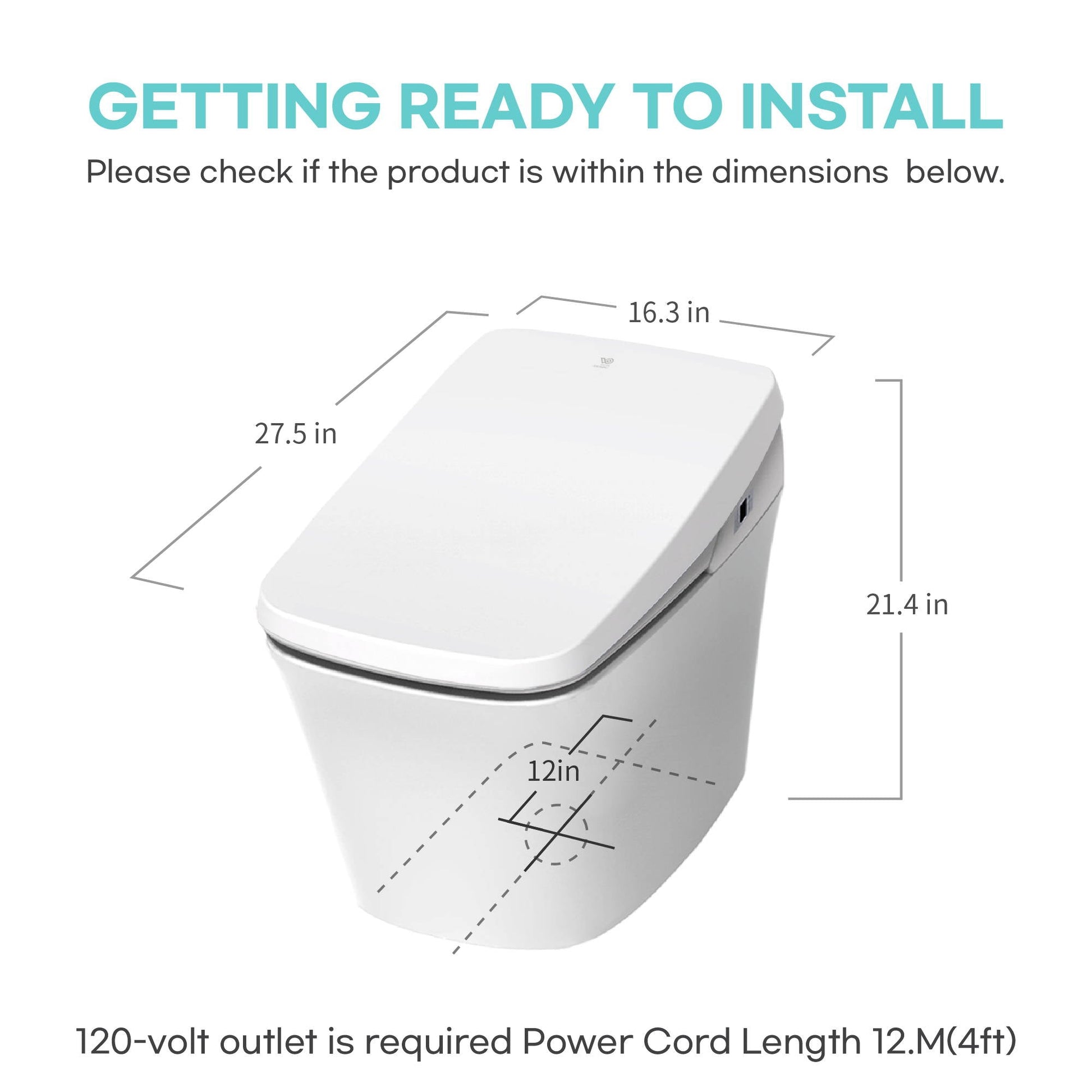 VOVO TCB-9100WA Smart Bidet Toilet White