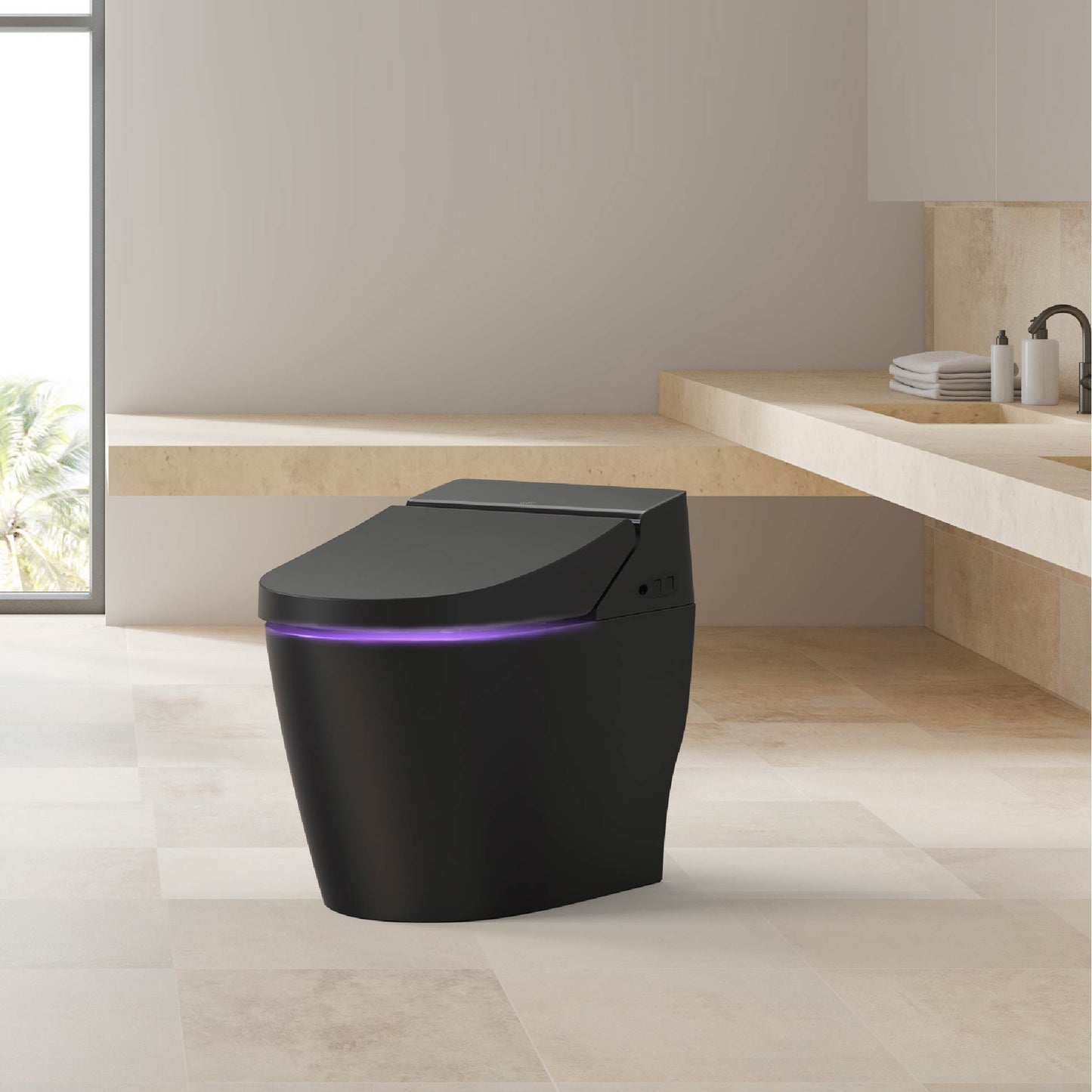VOVO TCB-8200SA-B integrated bidet toilet, black