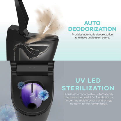 VOVO TCB-8200SA-B integrated bidet toilet, black