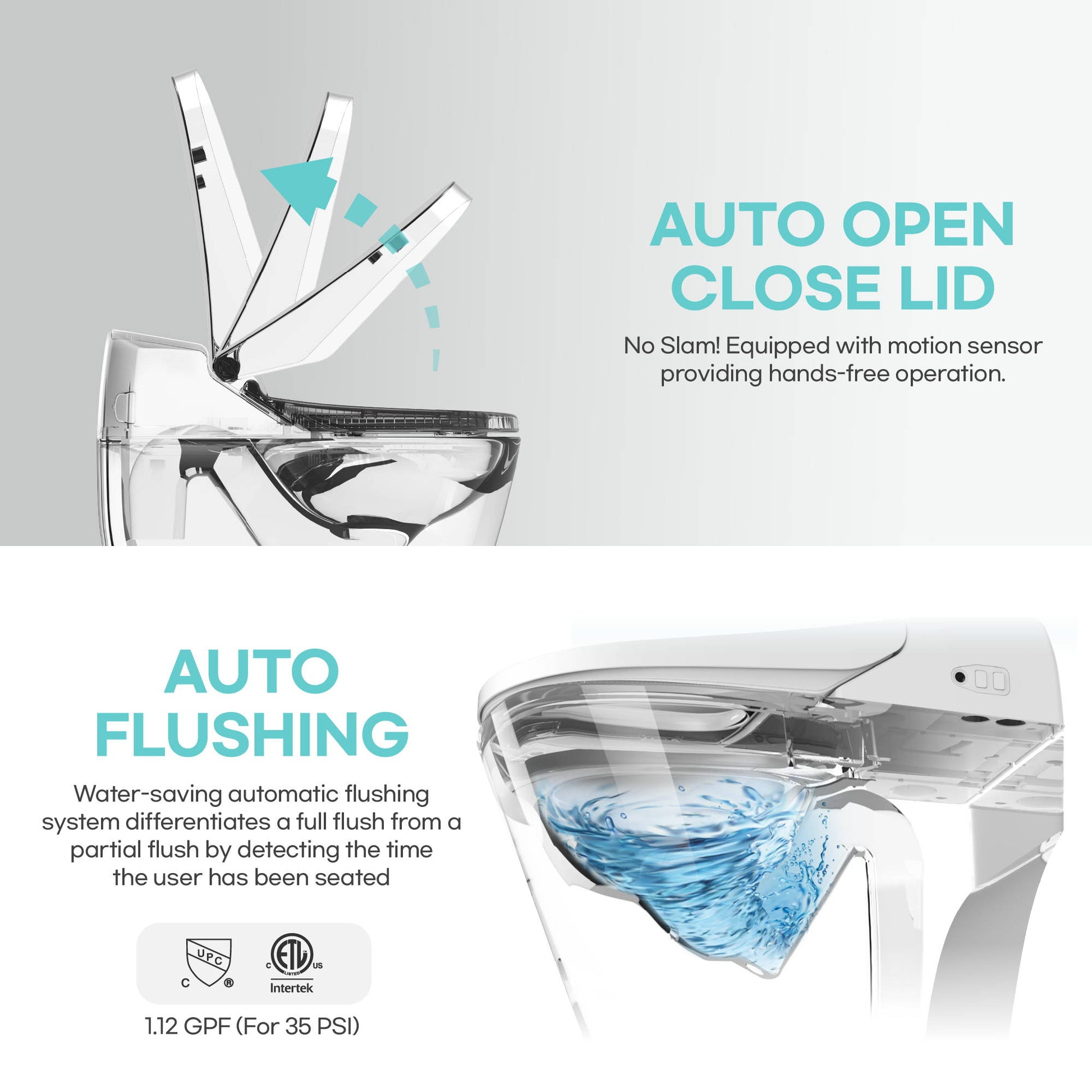 Additional view 1 of VOVO TCB-8200SA one-piece intelligent toilet with tankless flushing