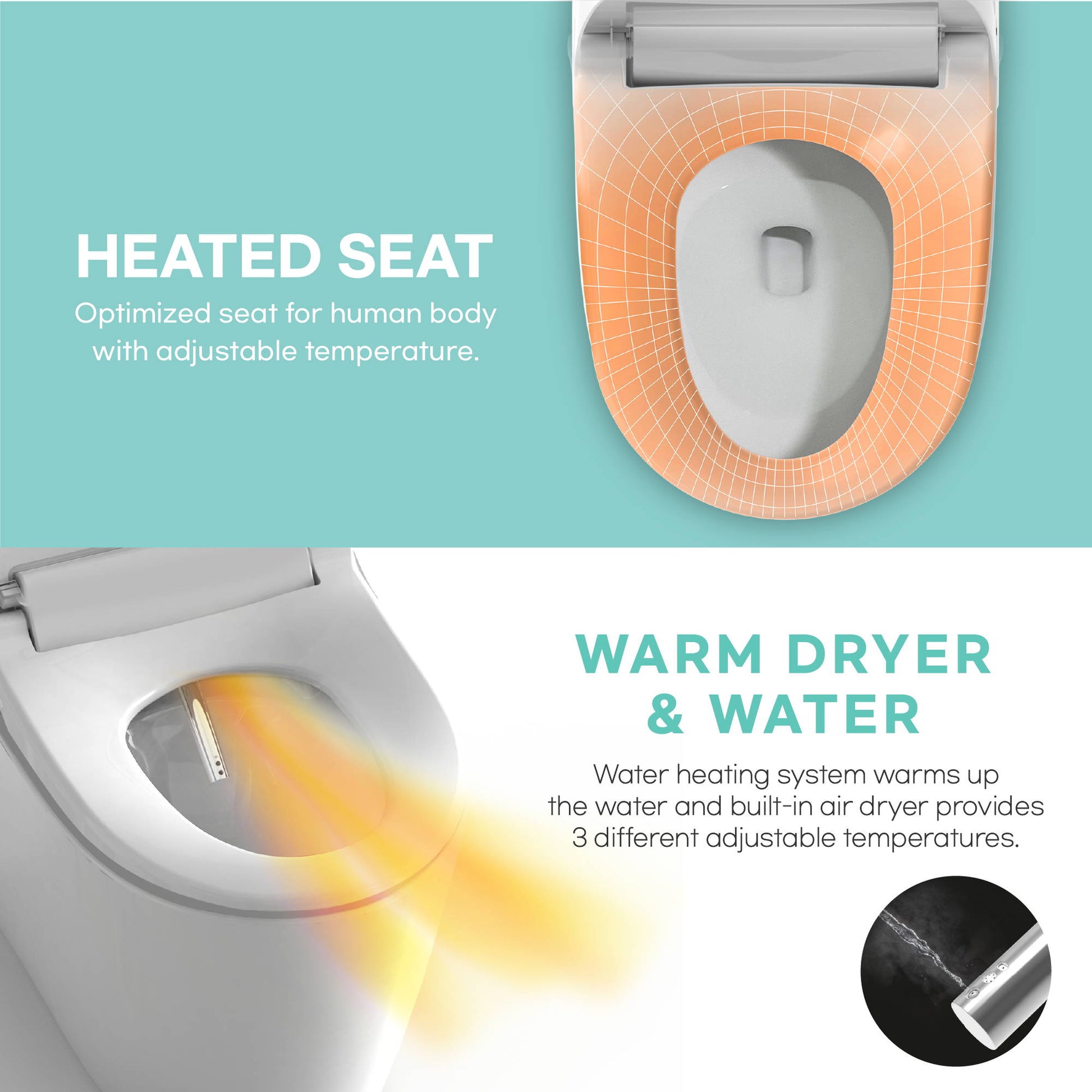 Additional view 2 of VOVO TCB-8200SA one-piece intelligent toilet with tankless flushing