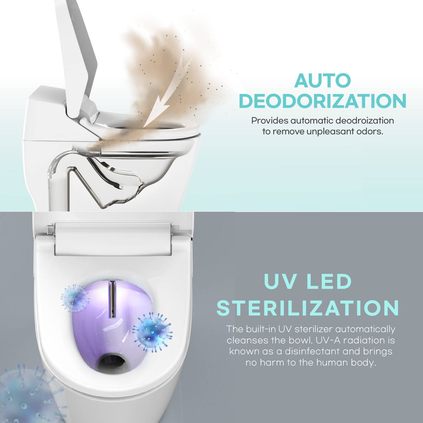 Additional view 3 of VOVO TCB-8200SA one-piece intelligent toilet with tankless flushing