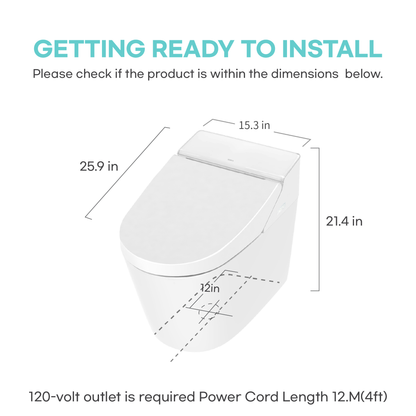Additional view 5 of VOVO TCB-8200SA one-piece intelligent toilet with tankless flushing
