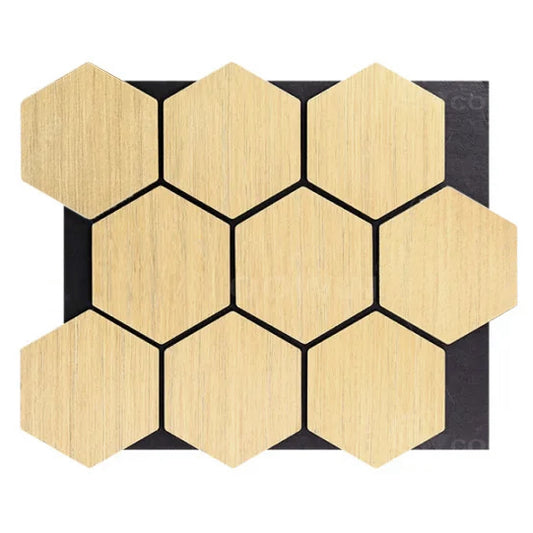 Wood Hexagon MDF Acoustic Interior Decorative Wall Panel, MDF wall panel with a wood look surface