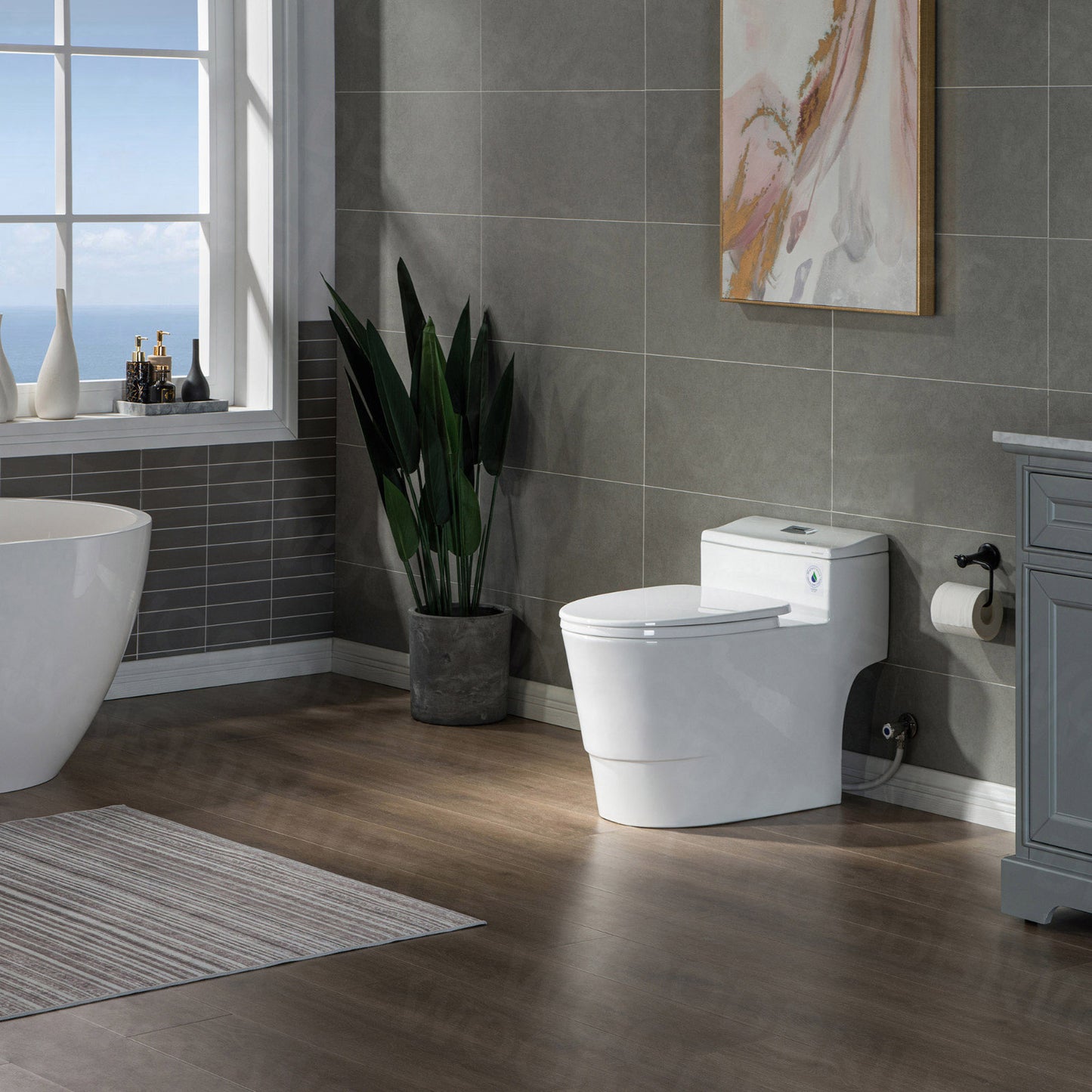 Adler One-Piece Elongated Toilet - profile view