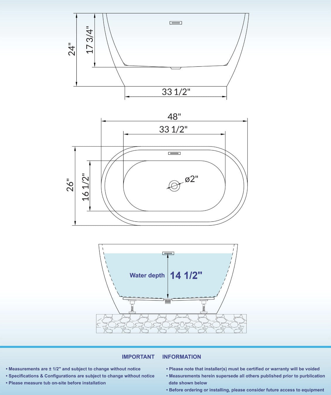 Aerie 48" Freestanding Bathtub