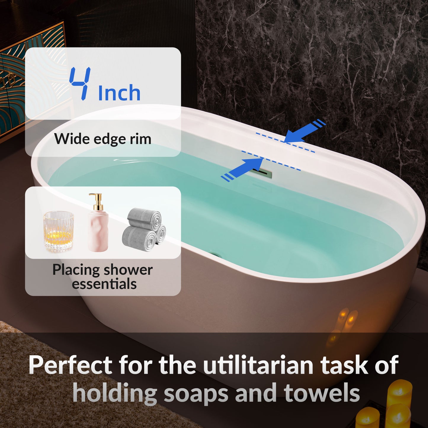 Aura 59" Freestanding Bathtub