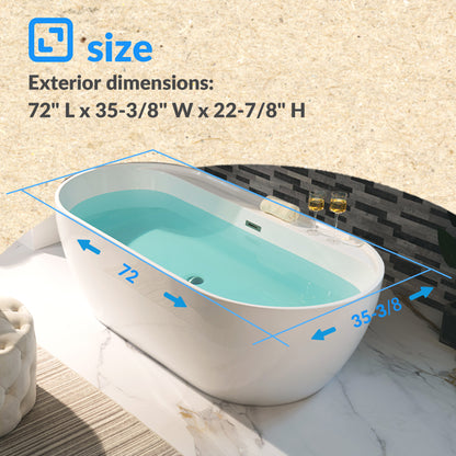 Aura 72" Freestanding Bathtub