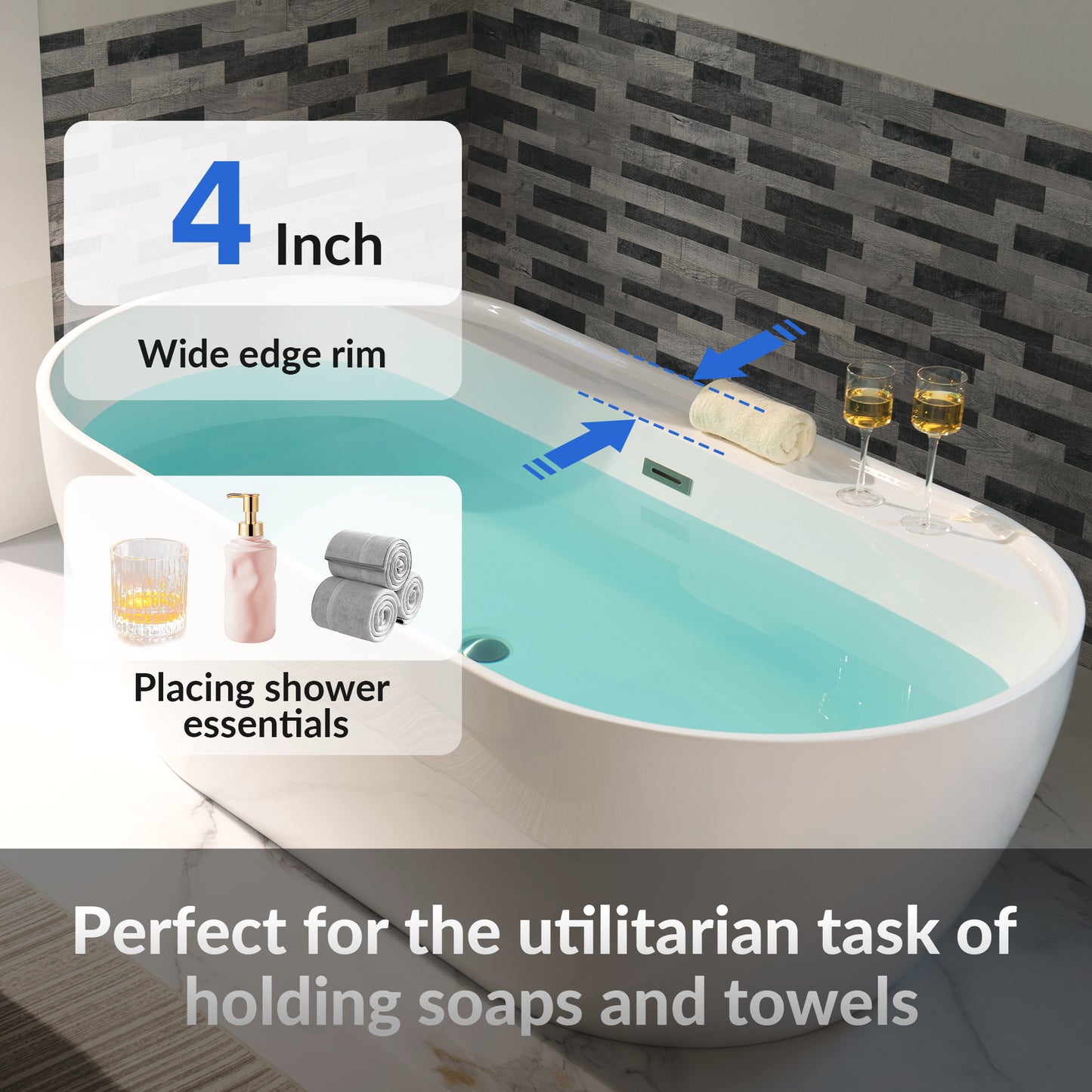 Aura 72" Freestanding Bathtub
