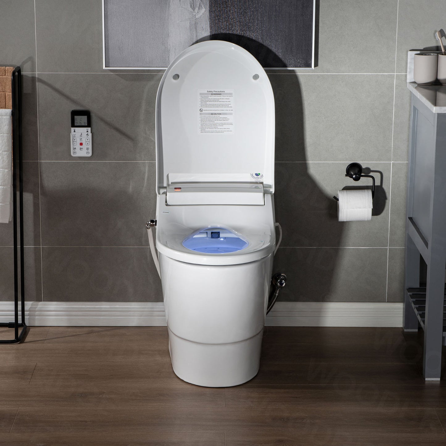 Aurelia Elongated Intelligent Bidet Toilet - three-quarter view