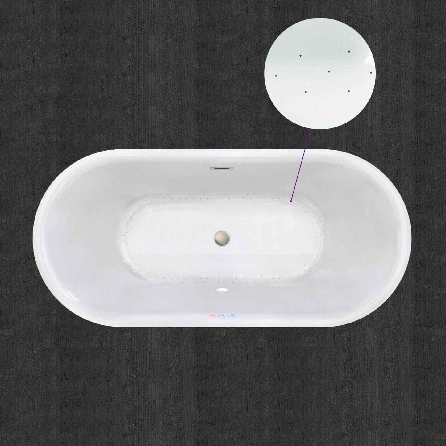 Badewanne 59" Freestanding Whirlpool Bathtub