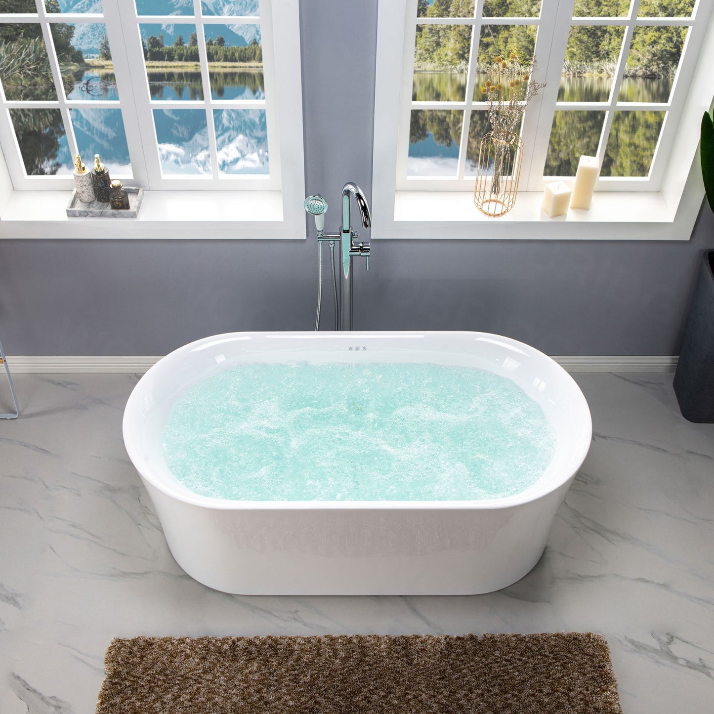 Badewanne 59" Freestanding Whirlpool Bathtub