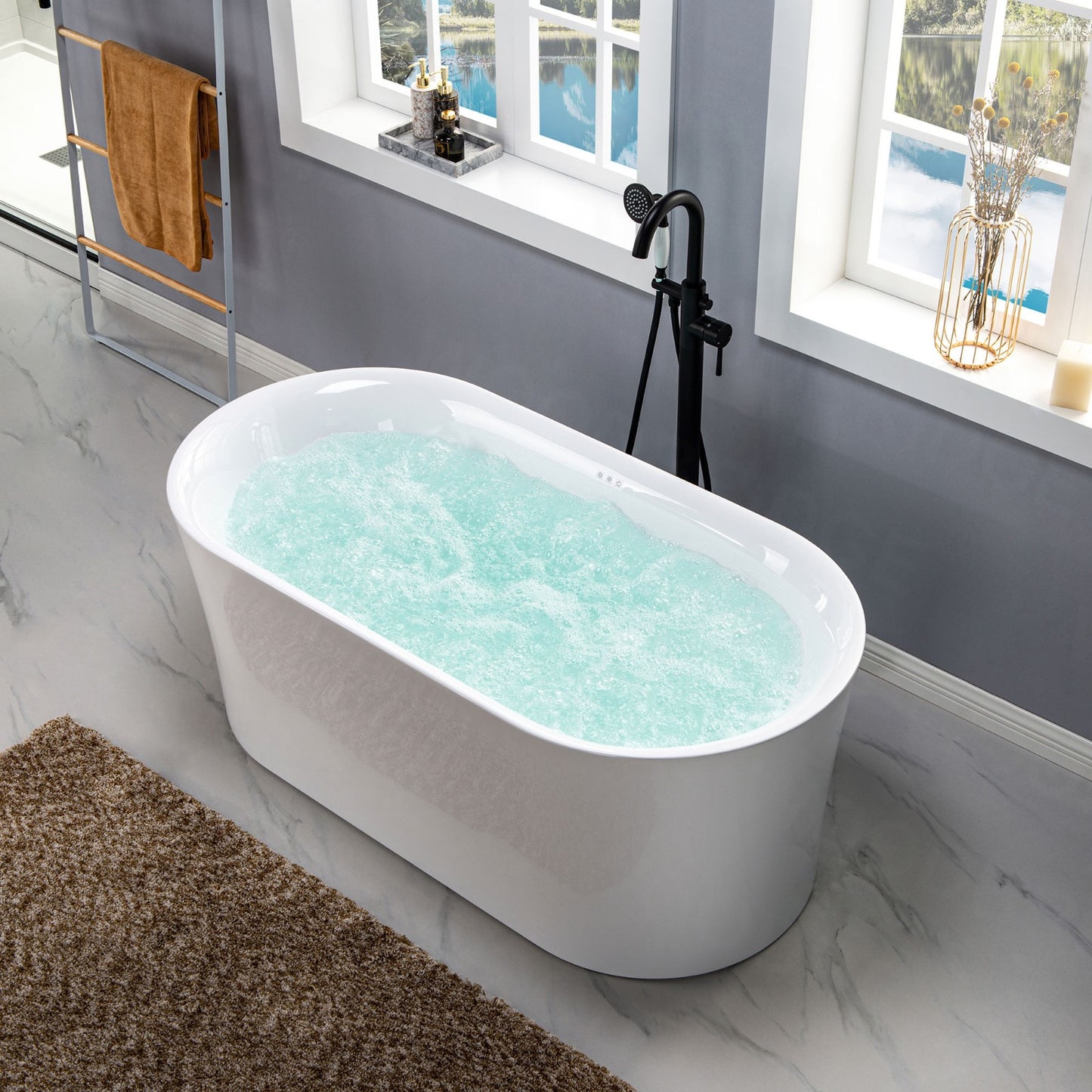 Badewanne 59" Freestanding Whirlpool Bathtub