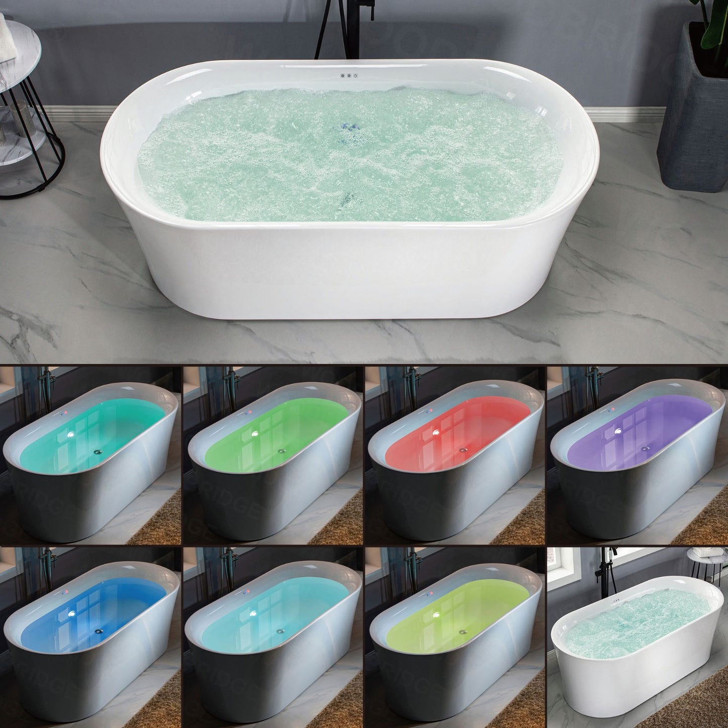 Badewanne 59" Freestanding Whirlpool Bathtub