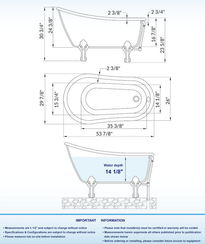 Barca 54" Freestanding Bathtub