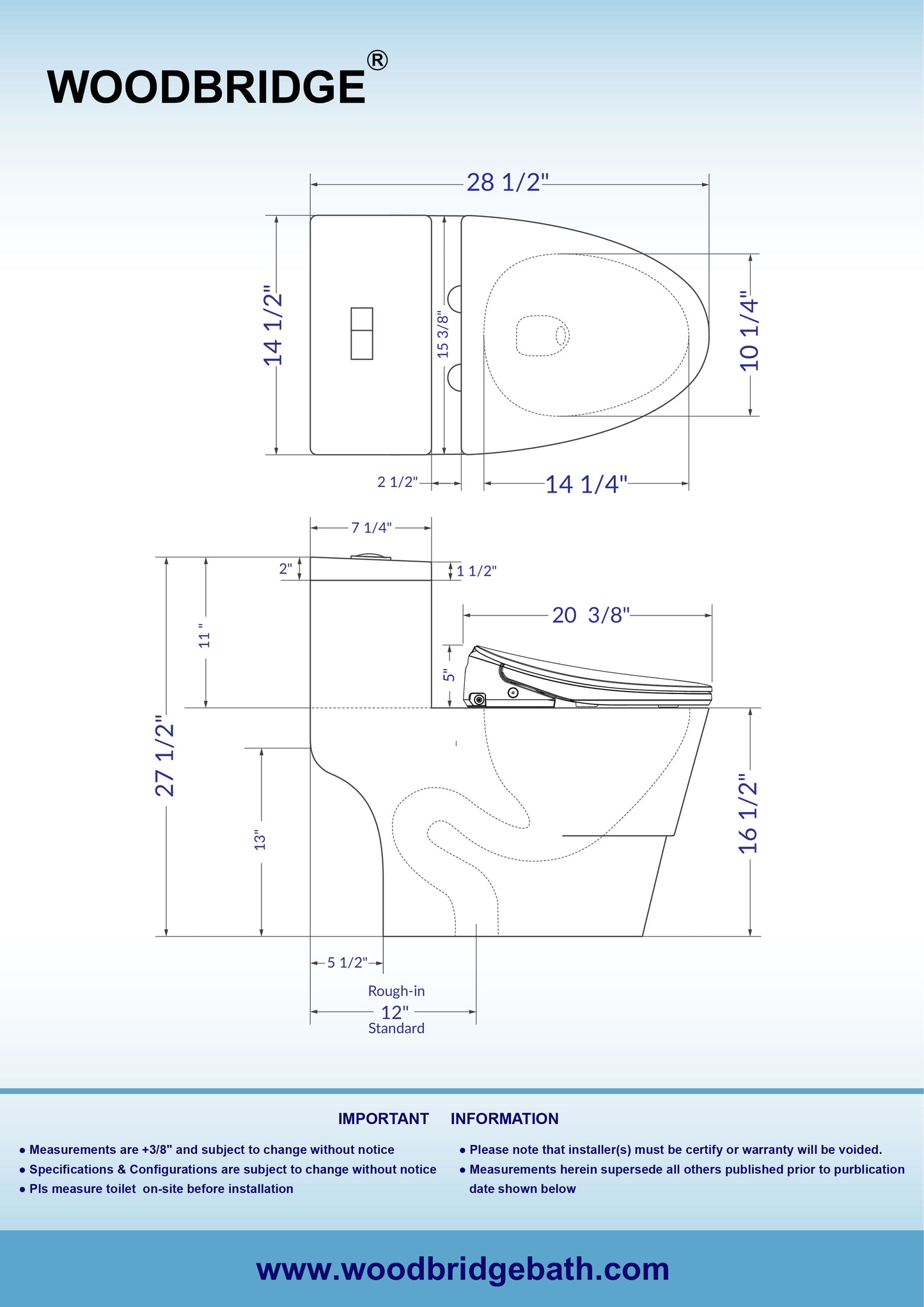 Briar One-Piece Intelligent Bidet Toilet - side view