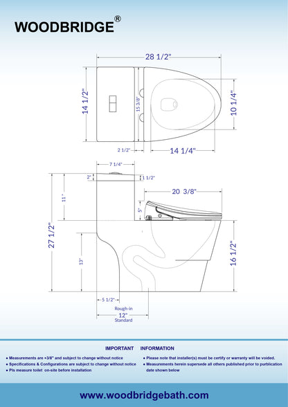 Briar One-Piece Intelligent Bidet Toilet - side view