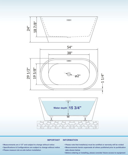 Brume 54" Freestanding Bathtub