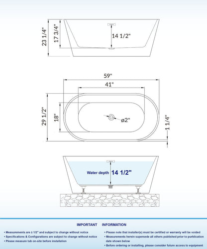 Brume 59" Freestanding Bathtub