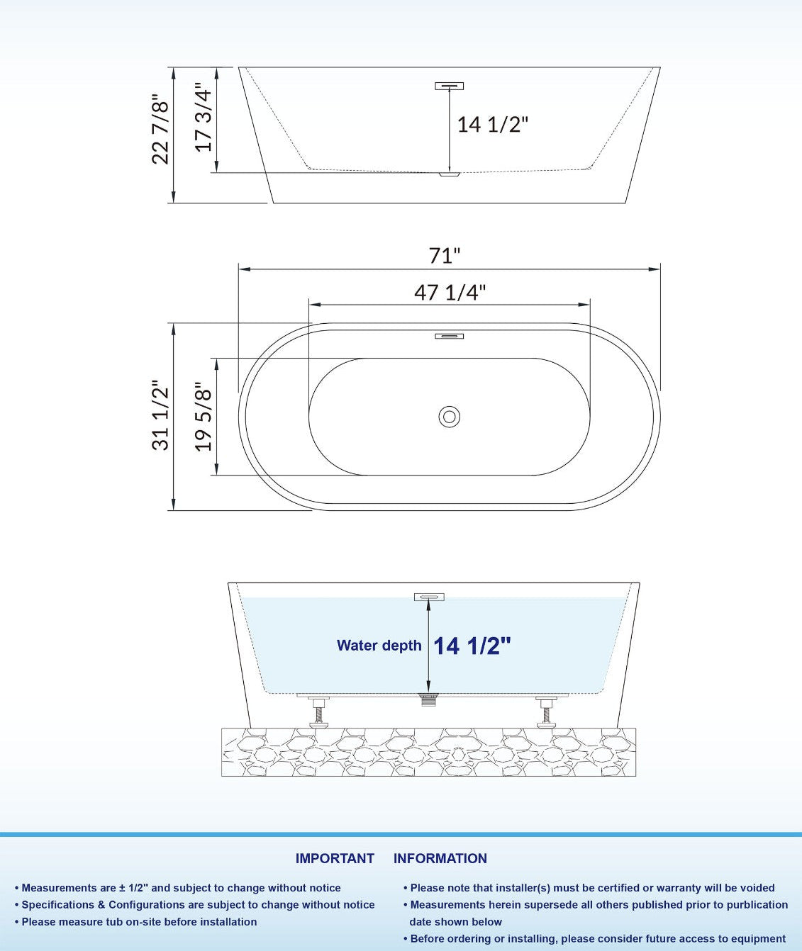 Brume 71" Freestanding Bathtub