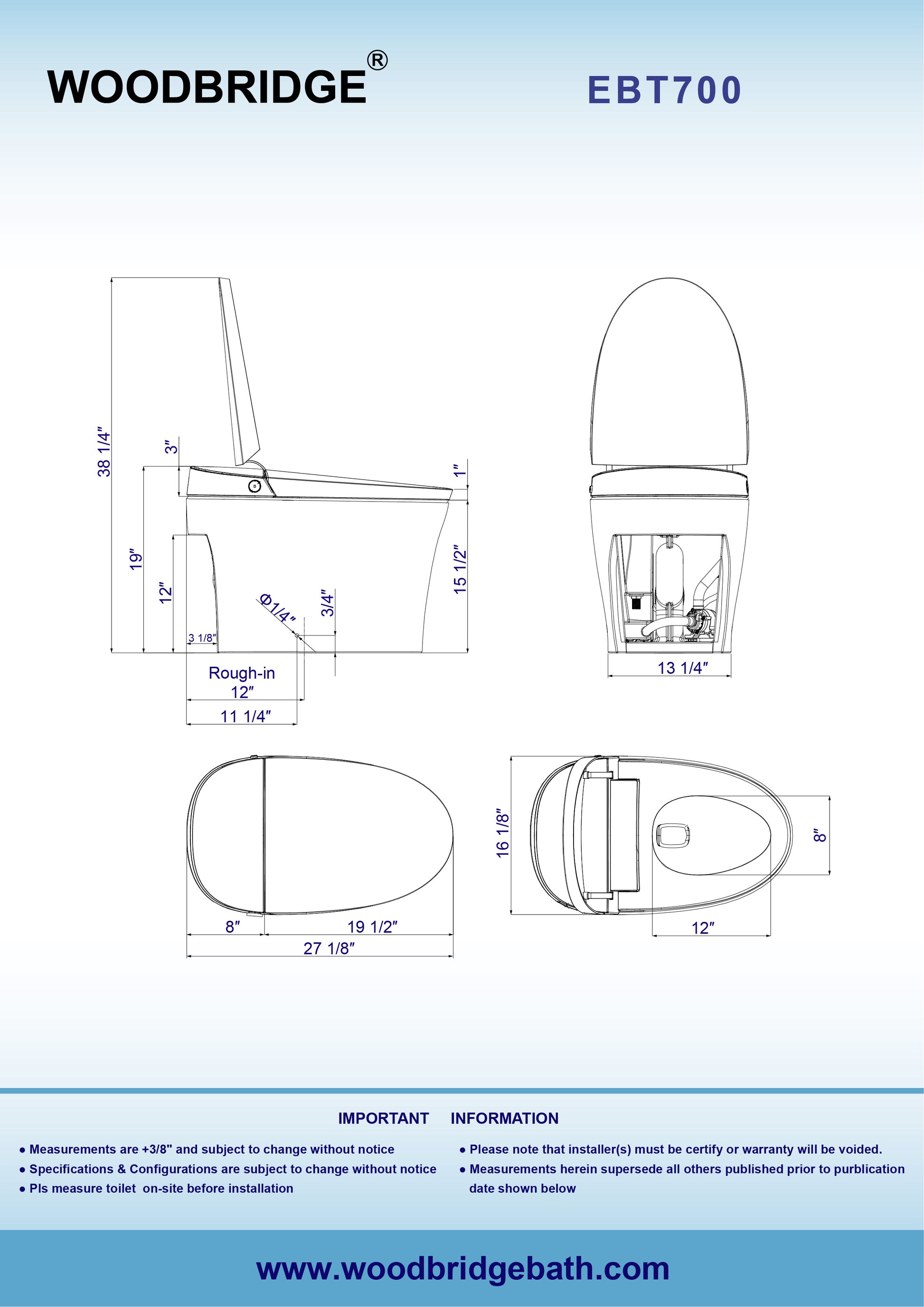Callan One-Piece Intelligent Bidet Toilet - additional view