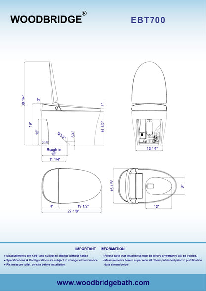 Callan One-Piece Intelligent Bidet Toilet - additional view