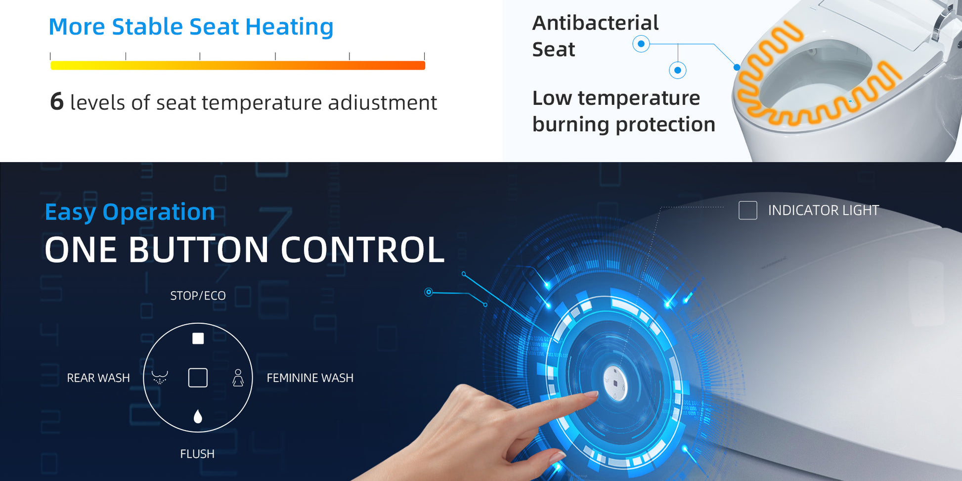 Callan One-Piece Intelligent Bidet Toilet - feature detail