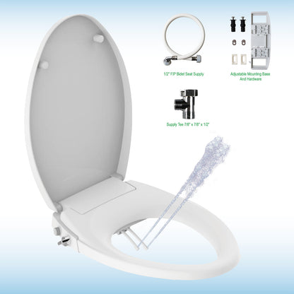 Cedar Ridge Elongated Bidet Toilet Seat - front view