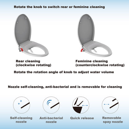 Cedar Ridge Elongated Bidet Toilet Seat - three-quarter view
