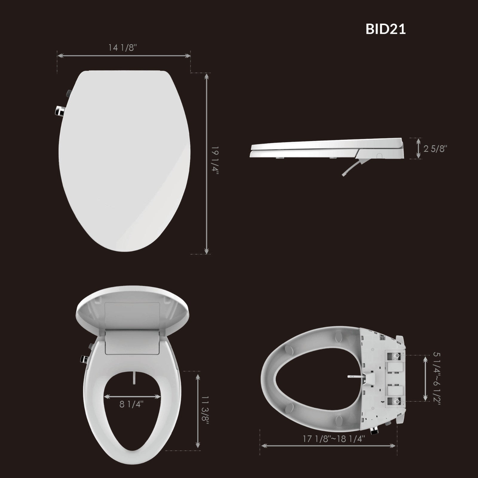 Cedar Ridge Elongated Bidet Toilet Seat - installation view