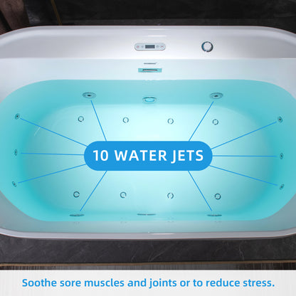 Dori 72" Freestanding Whirlpool Bathtub