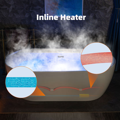 Dori 72" Freestanding Whirlpool Bathtub