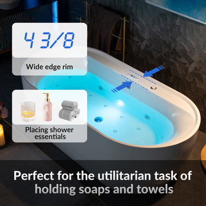 Dori 72" Freestanding Whirlpool Bathtub