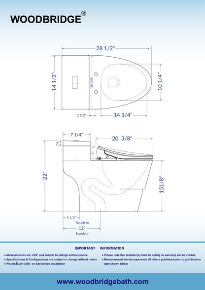 Elowen One-Piece Intelligent Bidet Toilet - three-quarter view