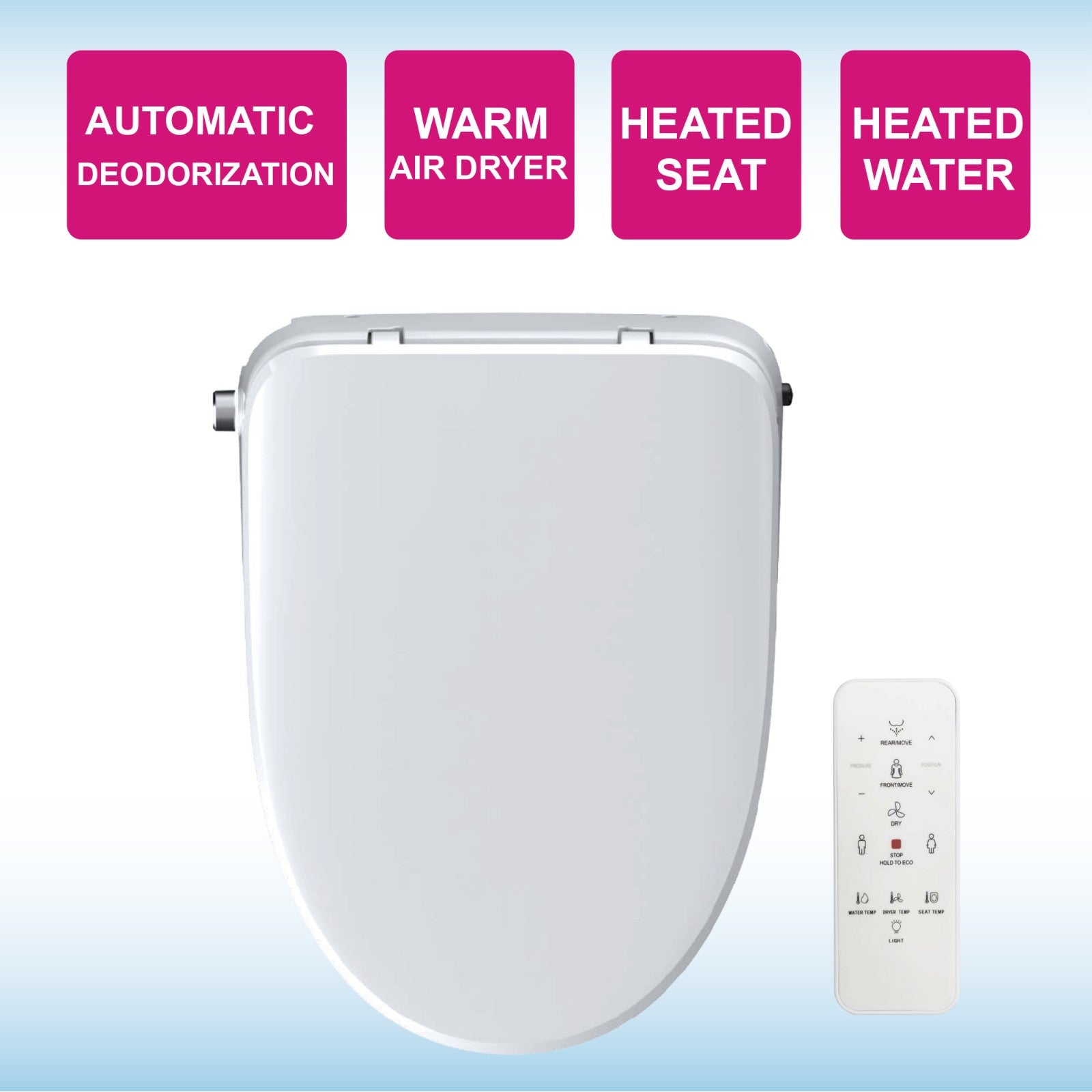 Ember Elongated Bidet Toilet Seat - front view